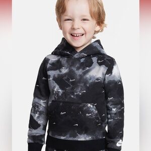 Nike boys super cool black grey check hoodie new with tag